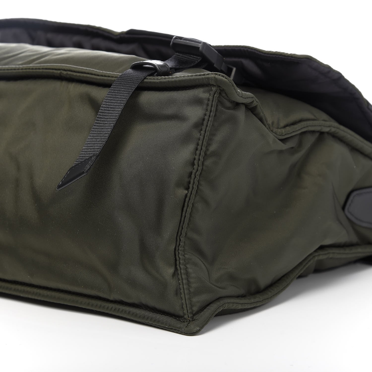 Prada Tessuto Nylon Soft Calf Messenger Militare Black 8 of 9