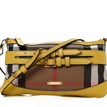 Burberry House Check Bridle Calfskin Peyton Crossbody Yellow 10 of 14