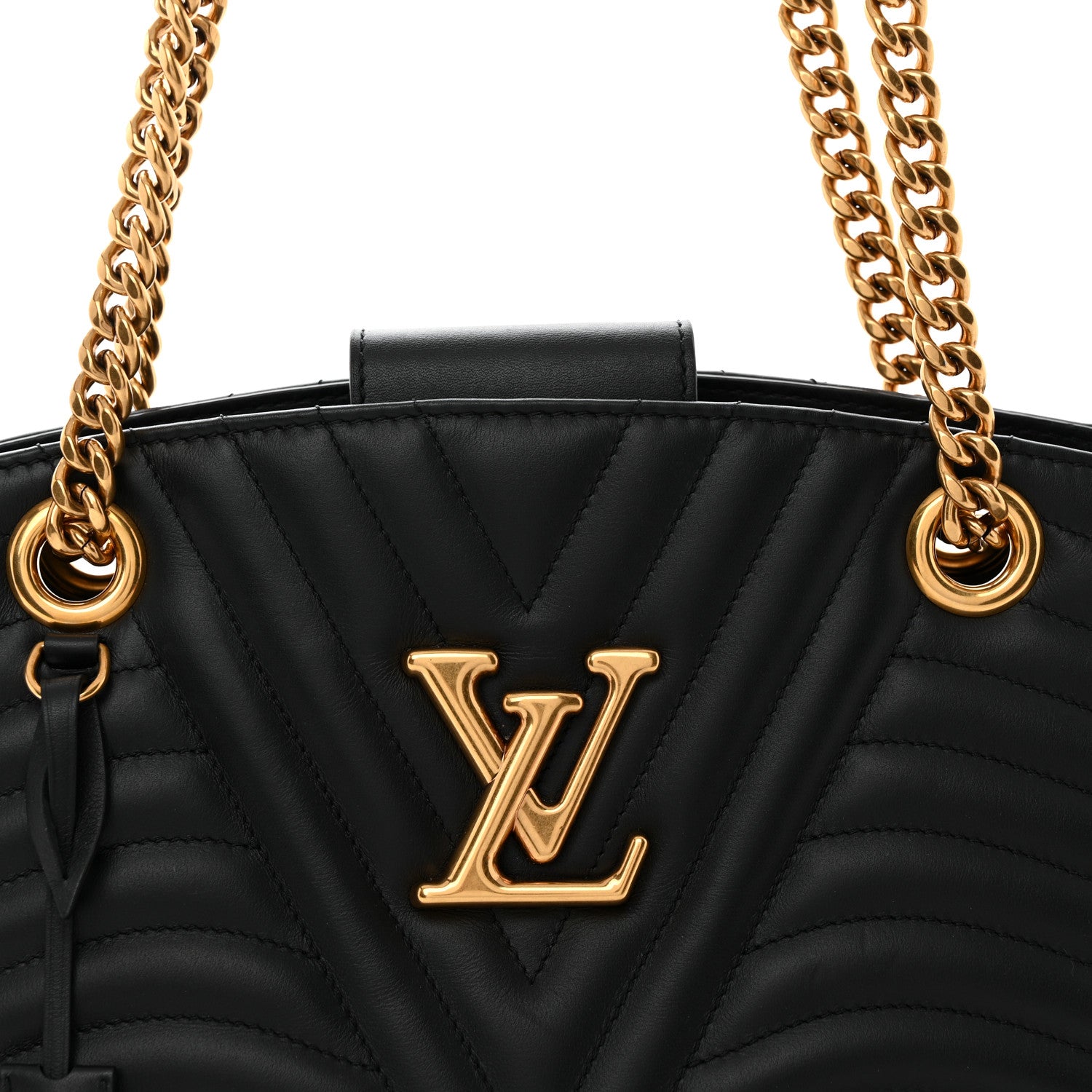Louis Vuitton Calfskin New Wave Chain Tote Black 8 of 11