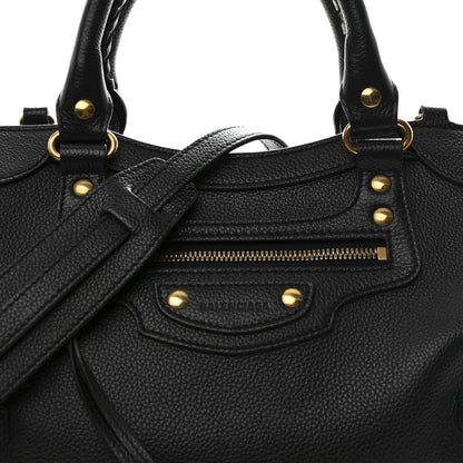 Balenciaga Grained Calfskin Neo Classic Gold Hardware S City Black Black 8 of 10
