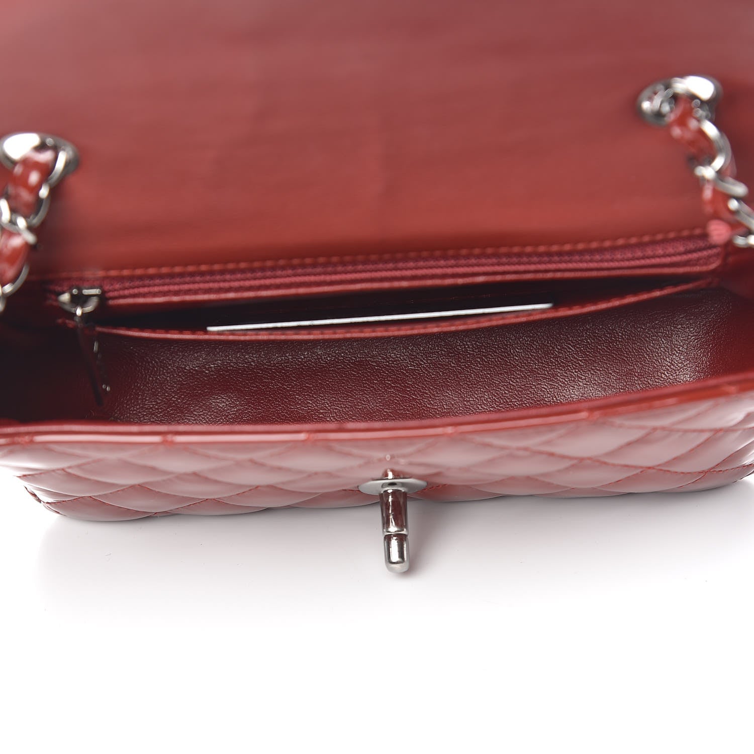 Chanel Patent Calfskin Quilted Mini Rectangular Flap Red 5 of 12