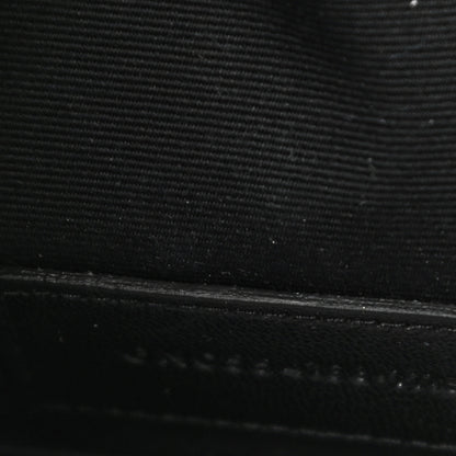 Saint Laurent Metallic Grain De Poudre Monogram Bill Pouch Argento 7 of 10