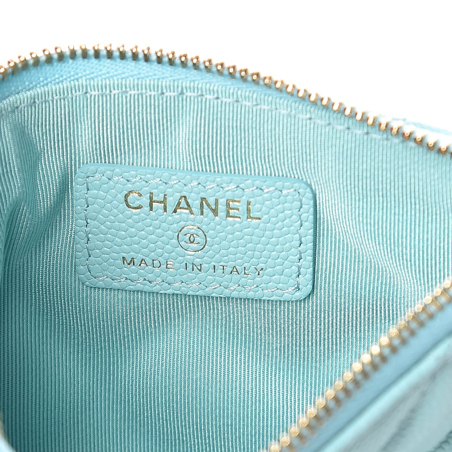 Chanel Caviar Quilted Small Cosmetic Case Light Blue 6 of 8
