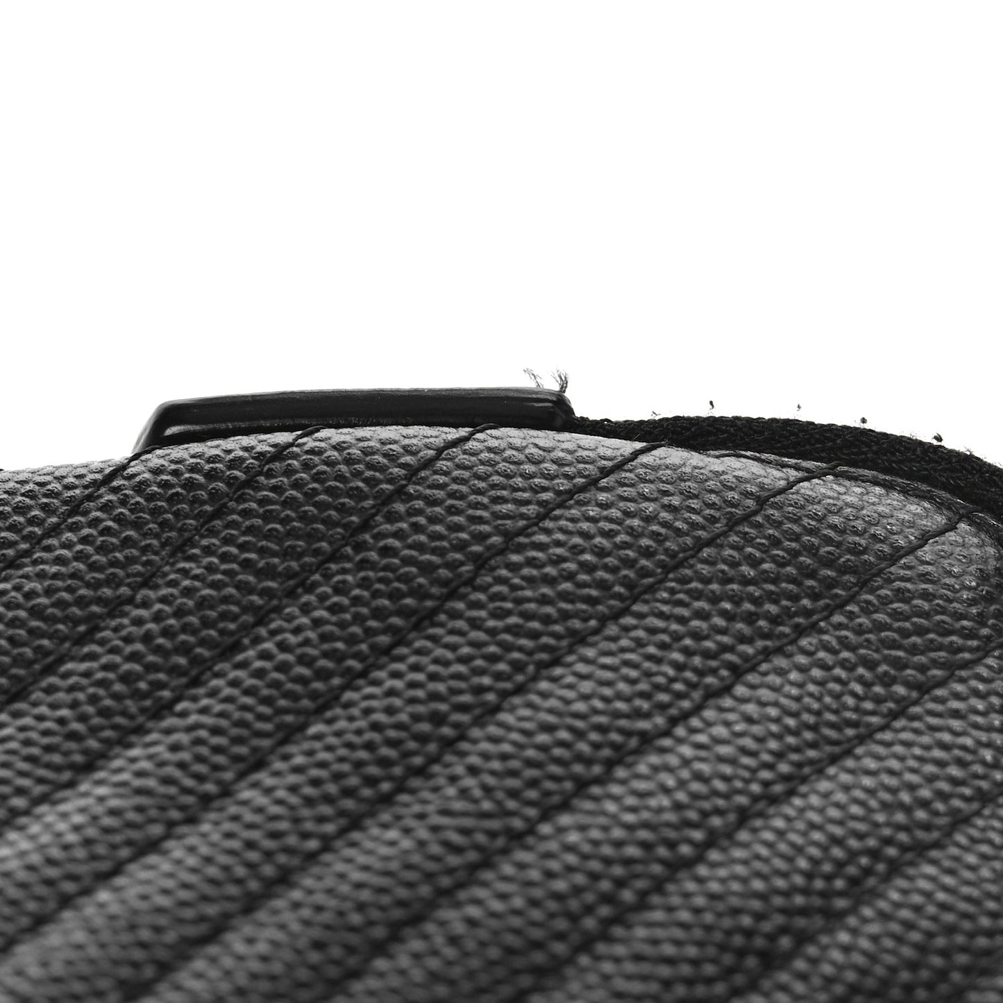 Caviar Chevron Quilted Small Zipped Pouch Black
