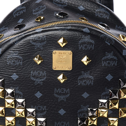 MCM Visetos Studded Medium Stark M Backpack Black 9 of 9