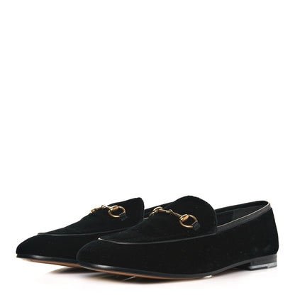 Gucci Velvet Horsebit Womens Jordaan Loafers 39.5 Black 3 of 9