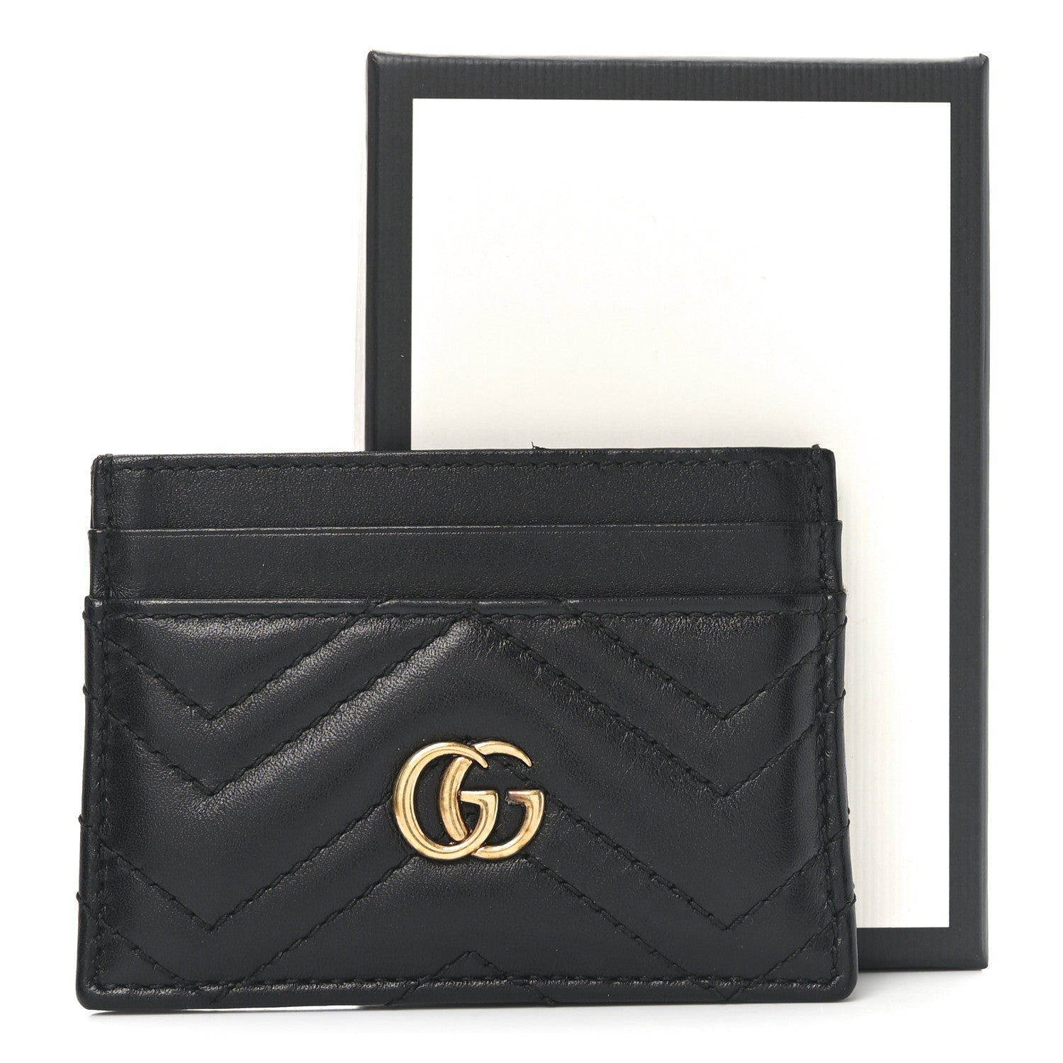 Gucci Calfskin Matelasse GG Marmont Card Holder Black 7 of 7