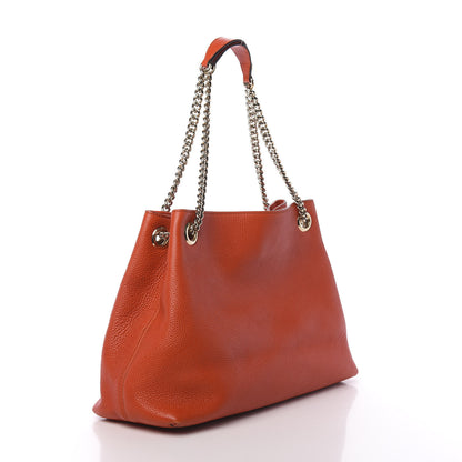 Gucci Pebbled Calfskin Medium Soho Chain Shoulder Bag Sun Orange 3 of 13