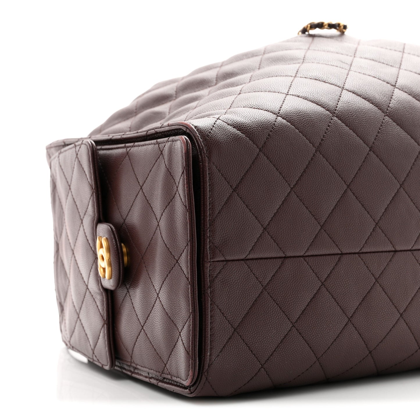 Caviar Quilted Large Chanel 25 Handbag Dark Brown