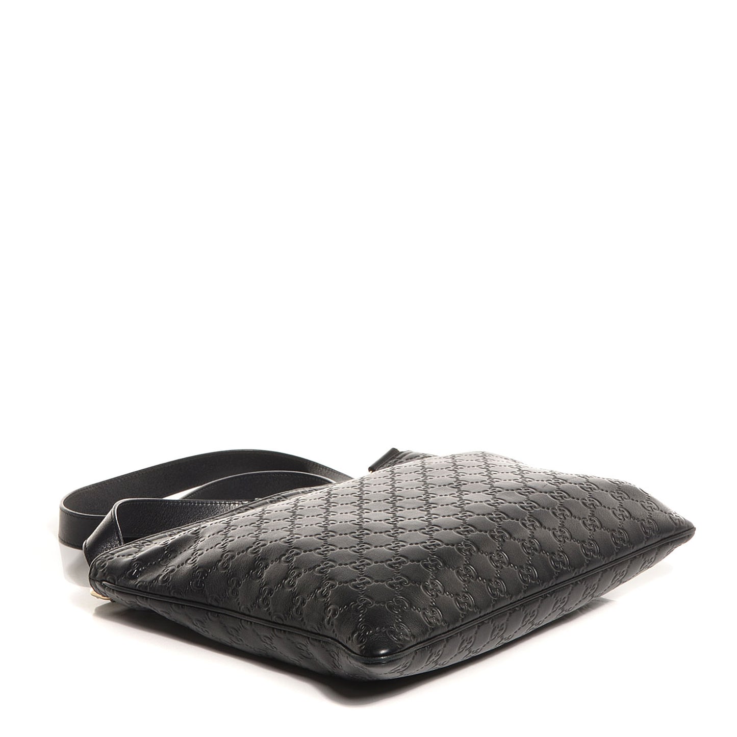 Guccissima Medium Flat Messenger Bag Black