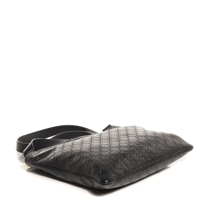 Gucci Guccissima Medium Flat Messenger Bag Black 4 of 8