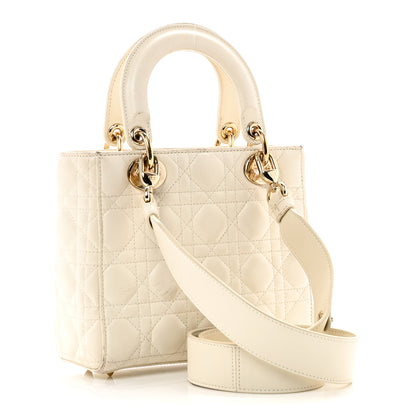 Christian Dior Lambskin Cannage Small My ABCDior Lady Dior White 3 of 14