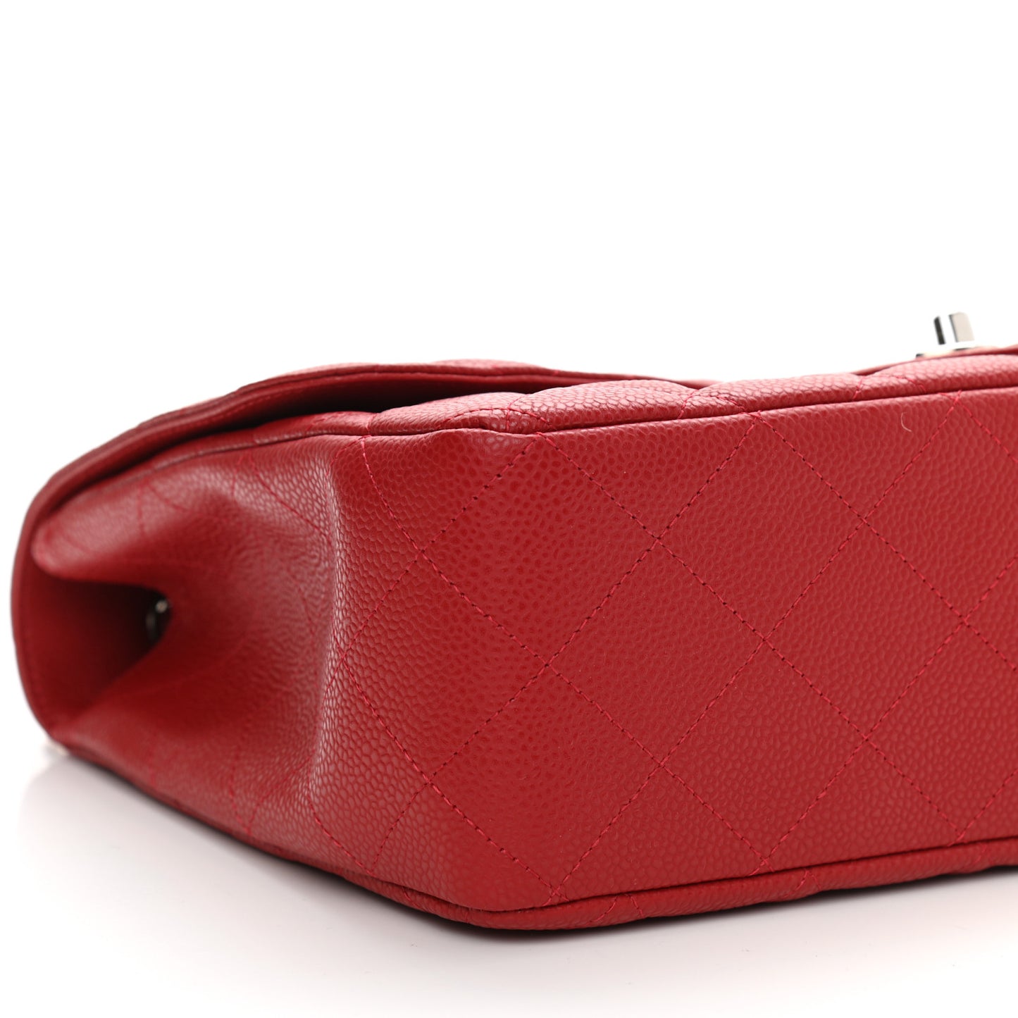 Caviar Quilted Jumbo Single Flap Red