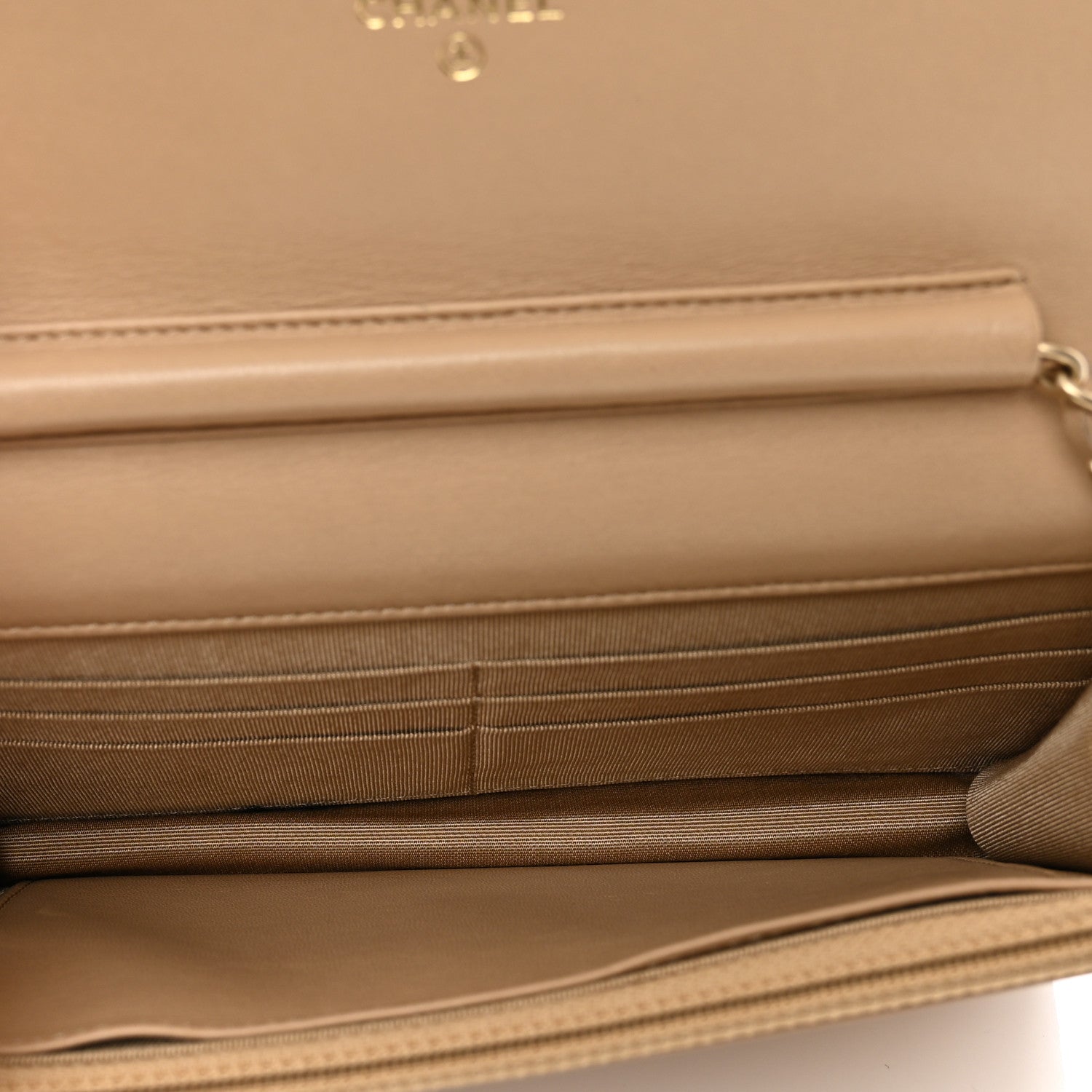 Chanel Lambskin Quilted Wallet On Chain WOC Beige 6 of 12