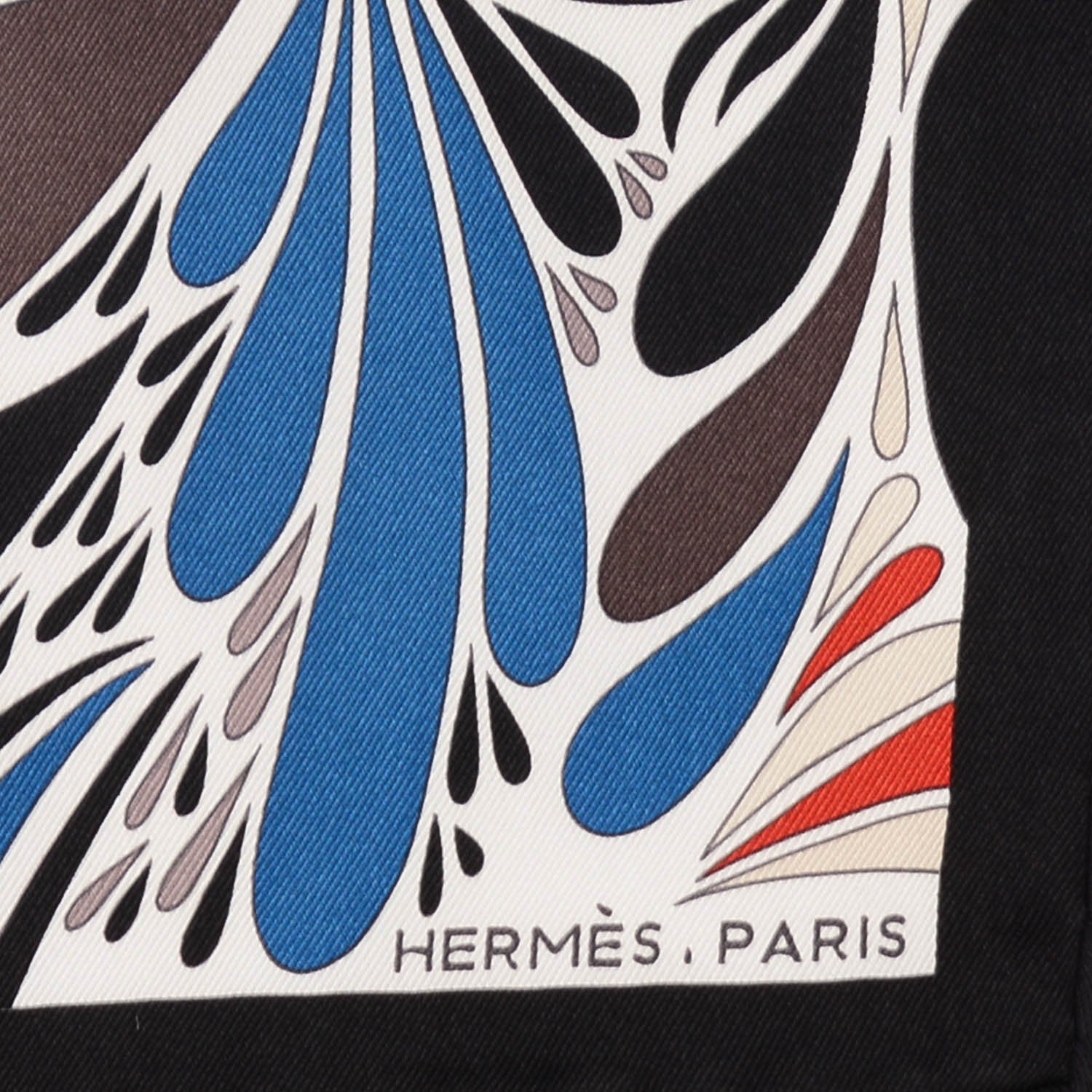 Hermes Silk Millefleurs du Mexique Scarf 70 Brique Noir Bleu 4 of 5