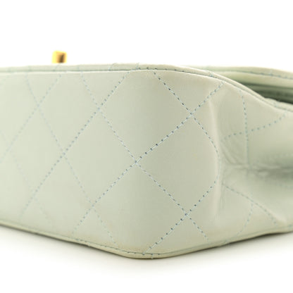 Chanel Lambskin Quilted Small Double Flap Light Green 11 of 16
