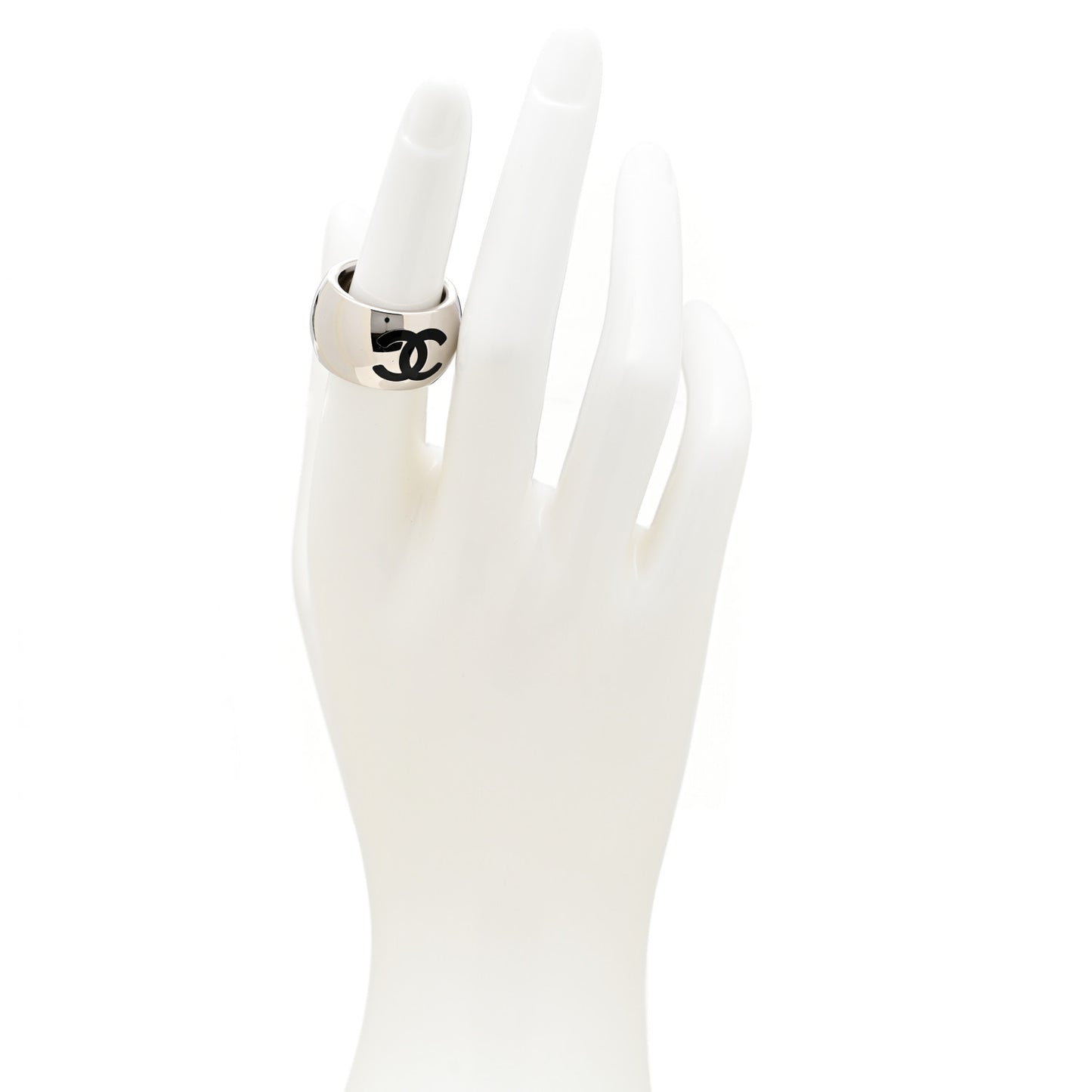 CC Heart Ring 53 6.5 Silver Black