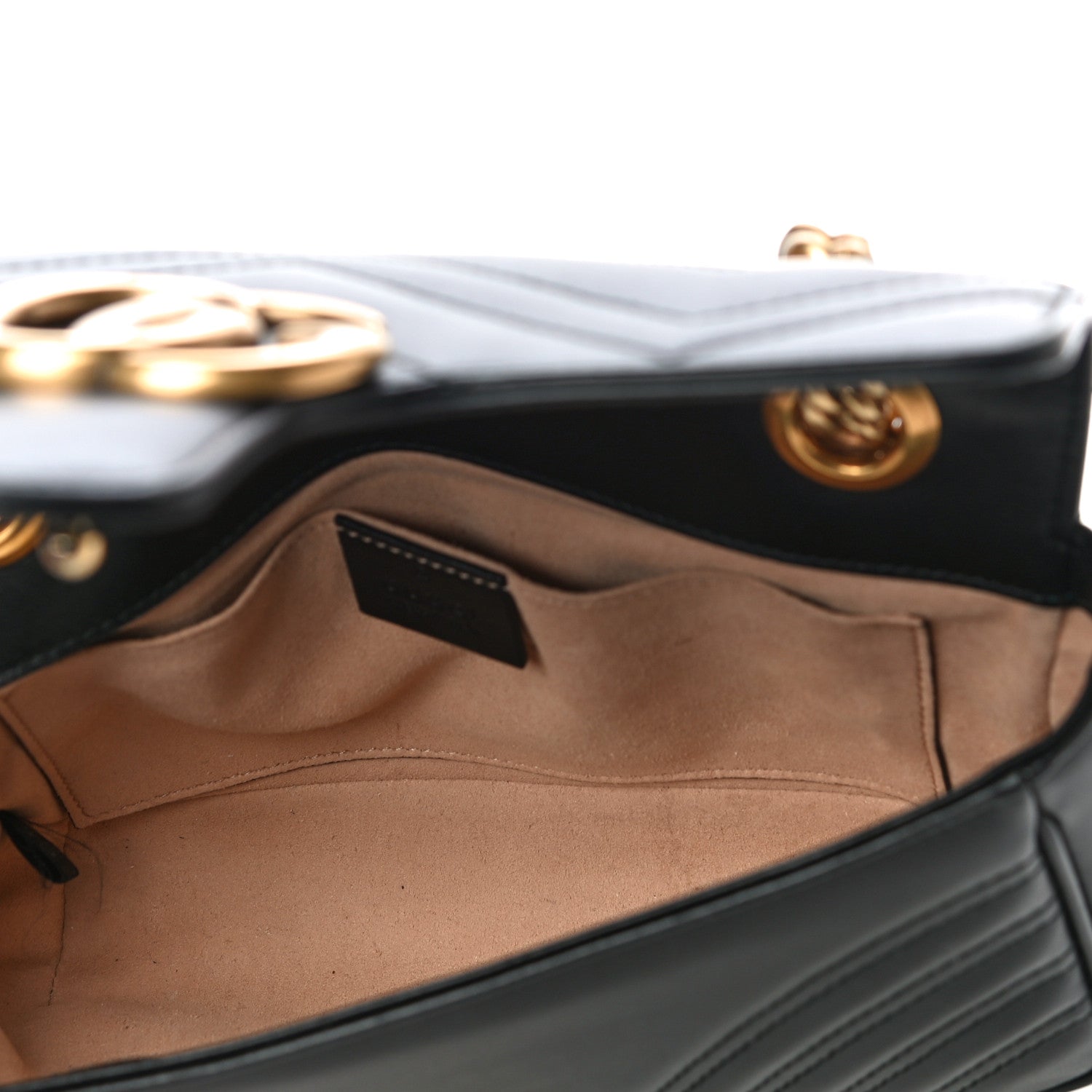 Gucci Calfskin Matelasse Mini GG Marmont Shoulder Bag Black 5 of 12