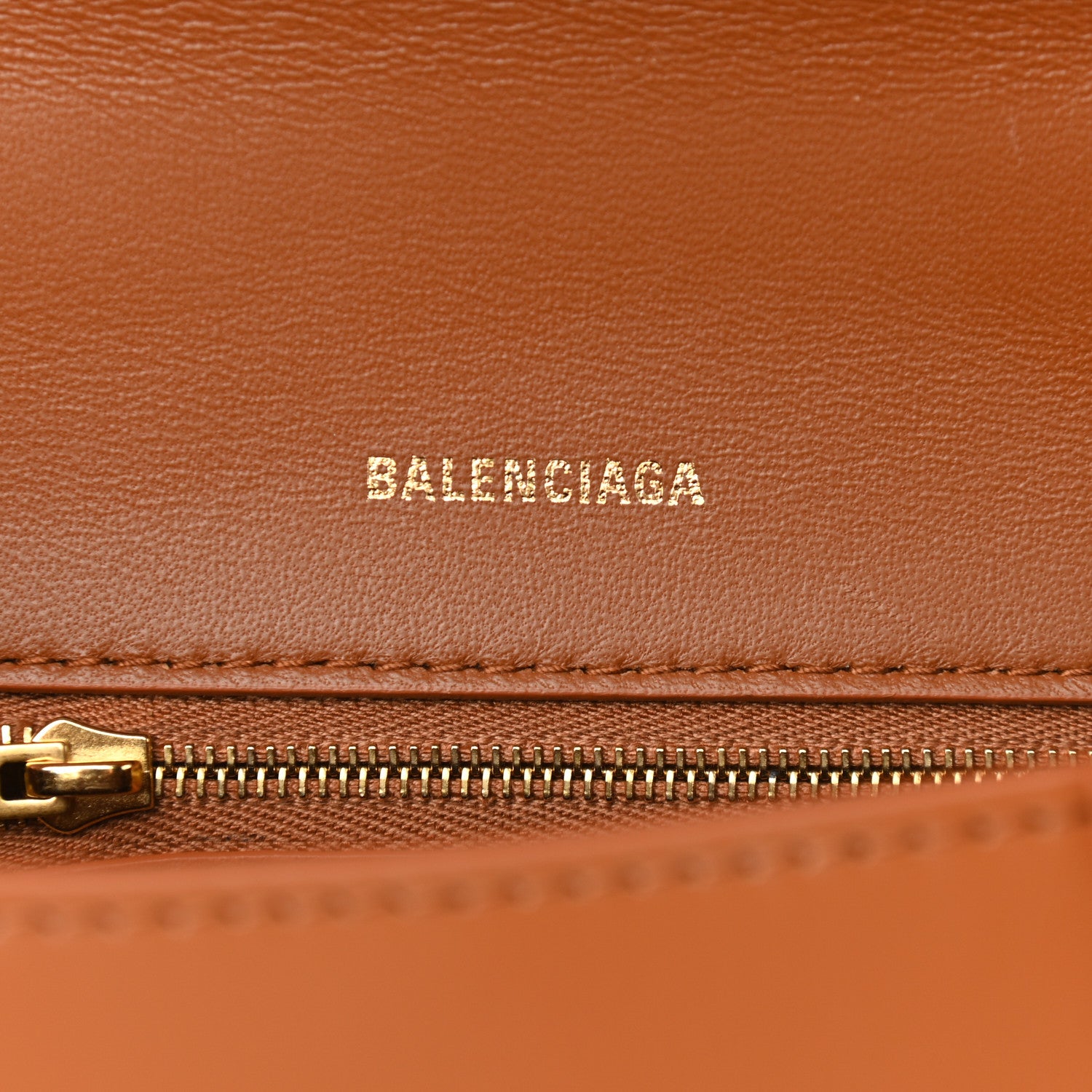 Balenciaga Shiny Box Calfskin Small Hourglass Top Handle Bag Camel 6 of 13