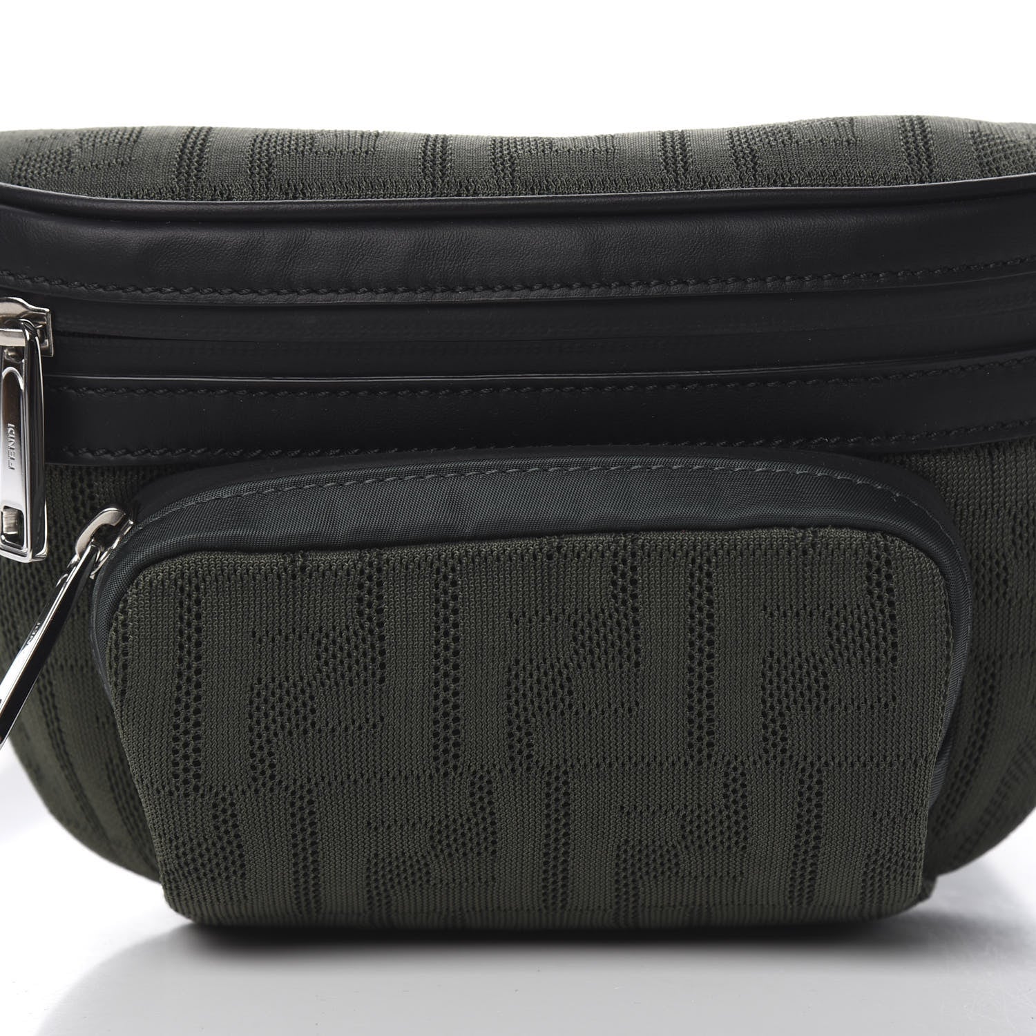 Fendi Neoprene Mesh Vitello Grace FF Pocket Belt Bag Verde Militare 9 of 9