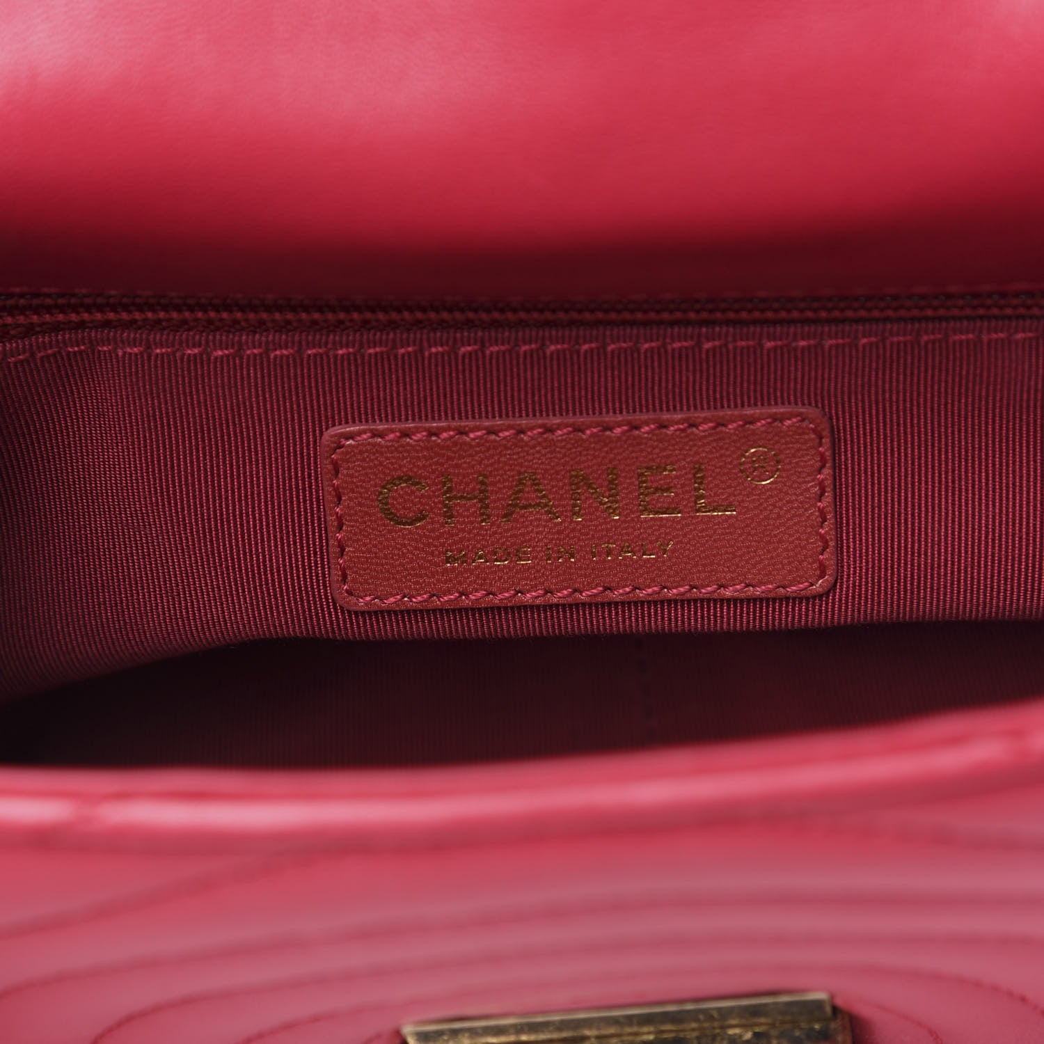 Chanel Lambskin Borse Romane Single Flap Dark Pink 5 of 10
