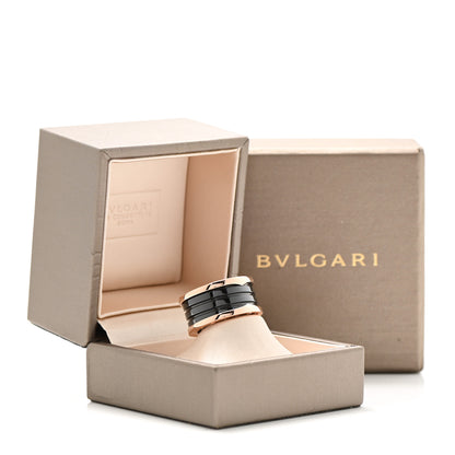 Bulgari 18K Rose Gold Black Ceramic B.Zero1 Four-Band Ring 59 8.75 8 of 8