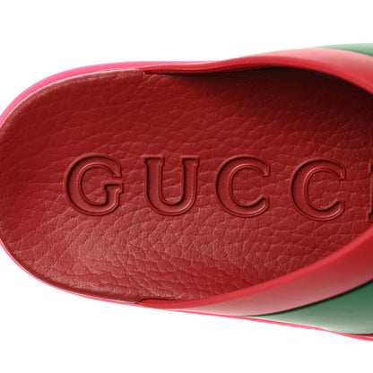 Gucci Rubber Web Womens Criss Cross Slide Sandals 35 Coral New Shamarock 7 of 9
