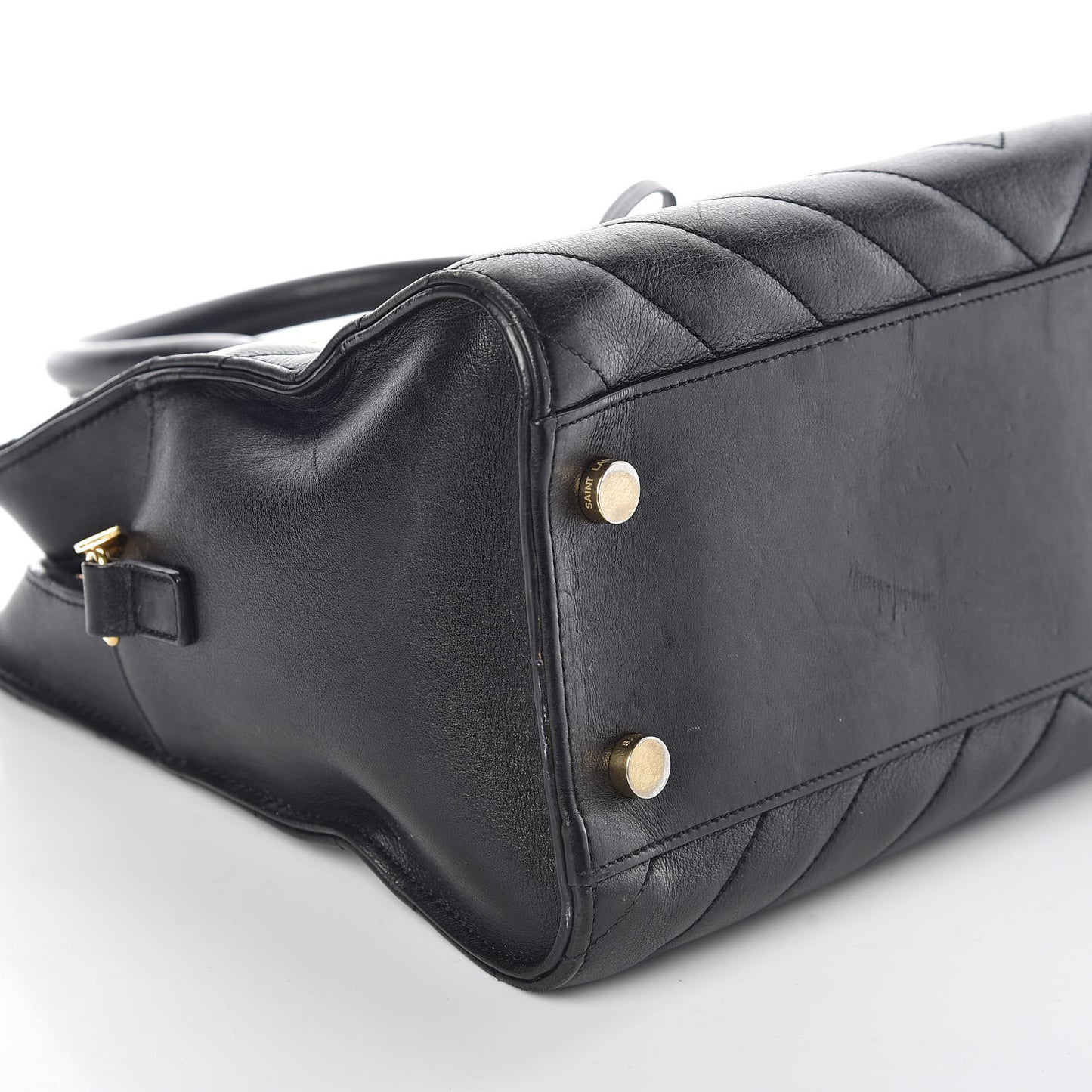 Calfskin Matelasse Chevron Small Monogram Cabas Black
