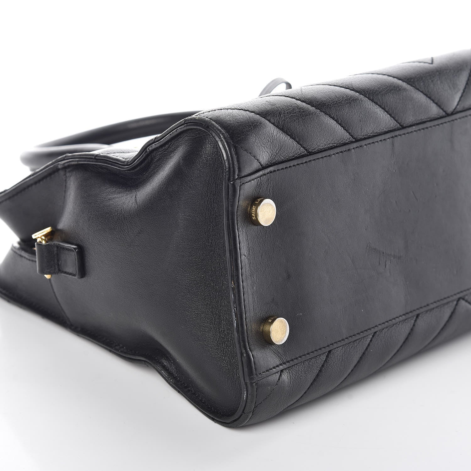 Saint Laurent Calfskin Matelasse Chevron Small Monogram Cabas Black 5 of 8