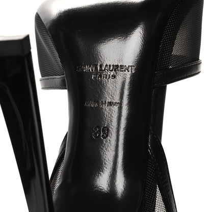 Saint Laurent Tulle Missy 110 Ankle Strap Sandals 39 Black 6 of 7