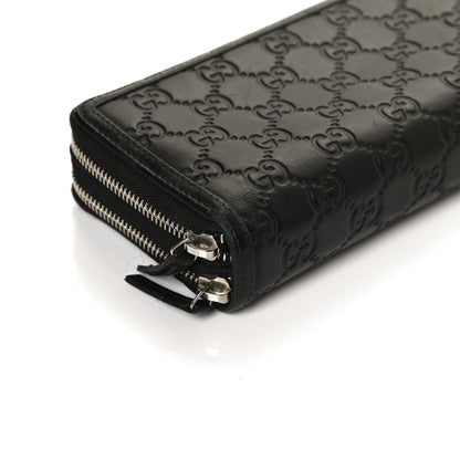 Gucci Guccissima Large Double Zip Around Wallet Black 11 of 11