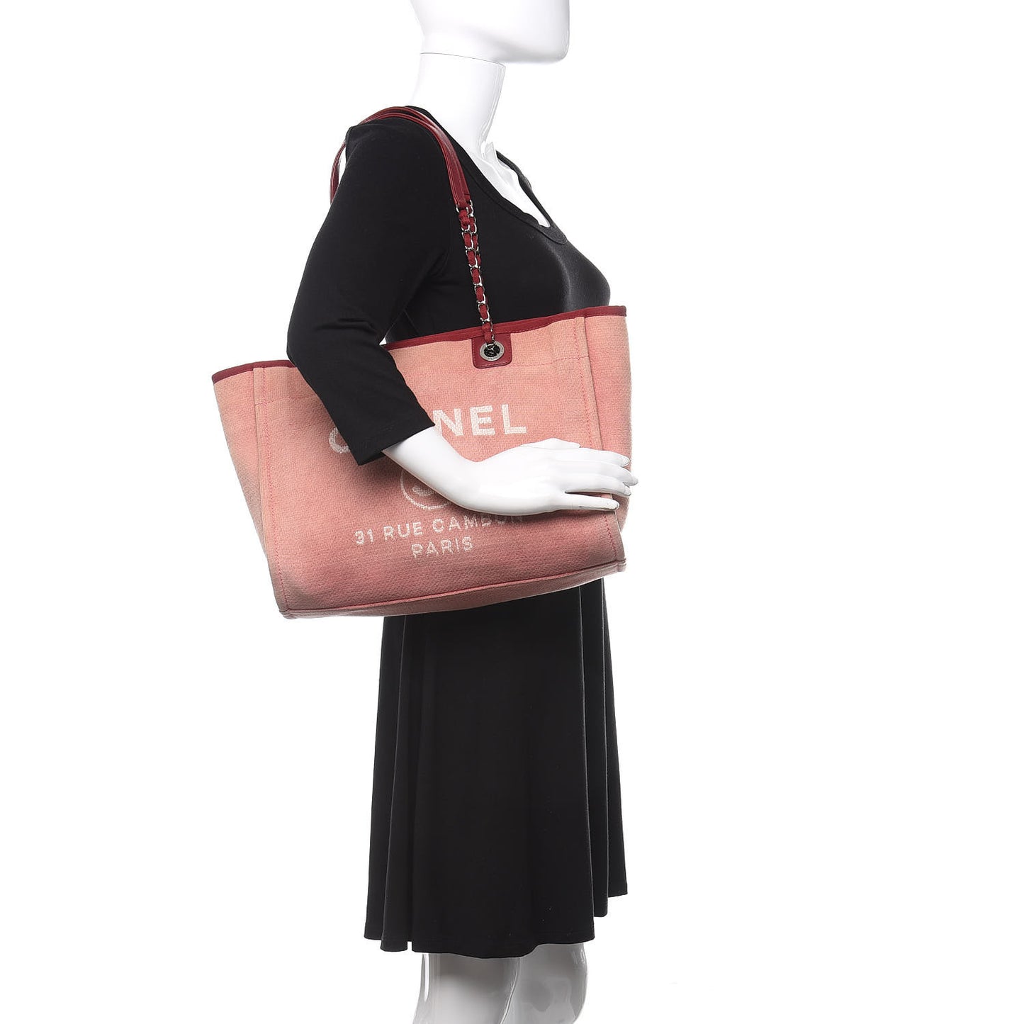 Canvas Small Deauville Tote Red