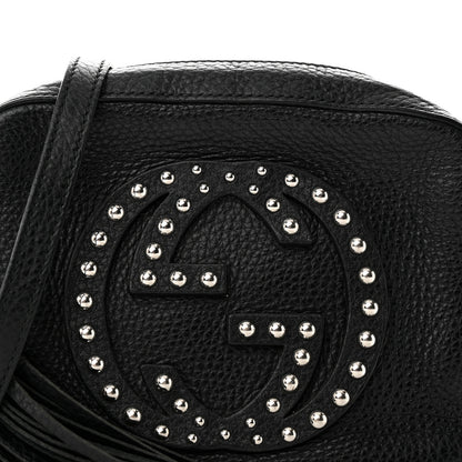 Gucci Pebbled Calfskin Studded Small Soho Disco Bag Black 8 of 11