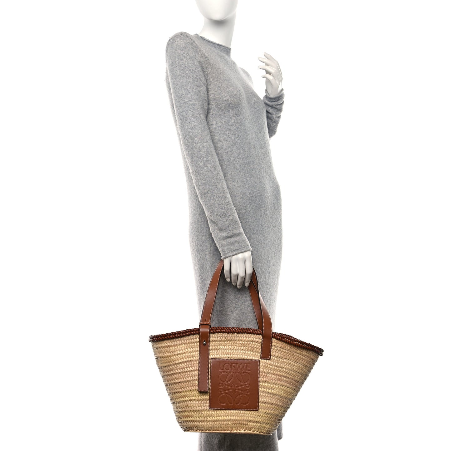 Raffia Basket Tote Bag Natural Tan