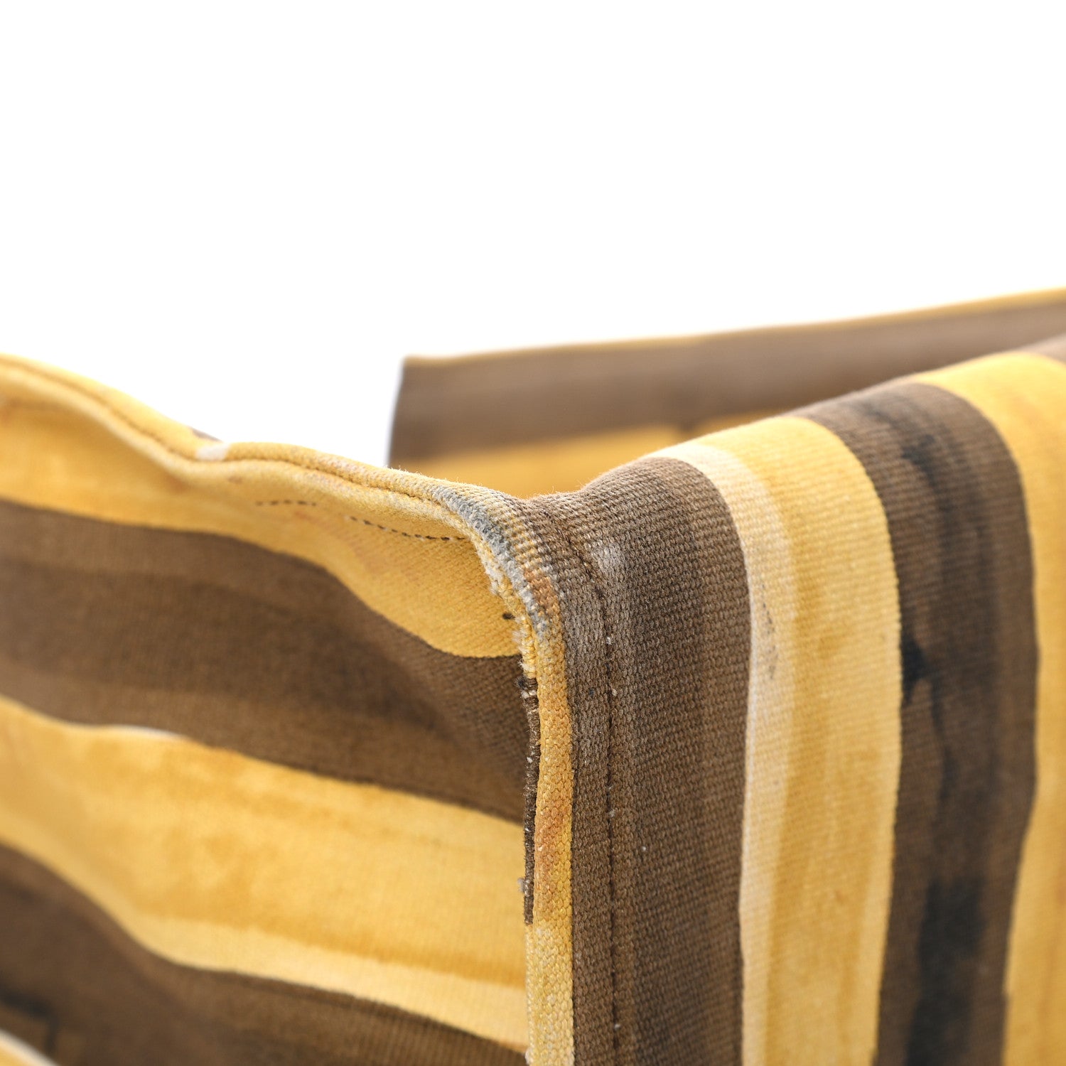 Fendi Canvas Striped Shopping Tote Yellow 10 of 13