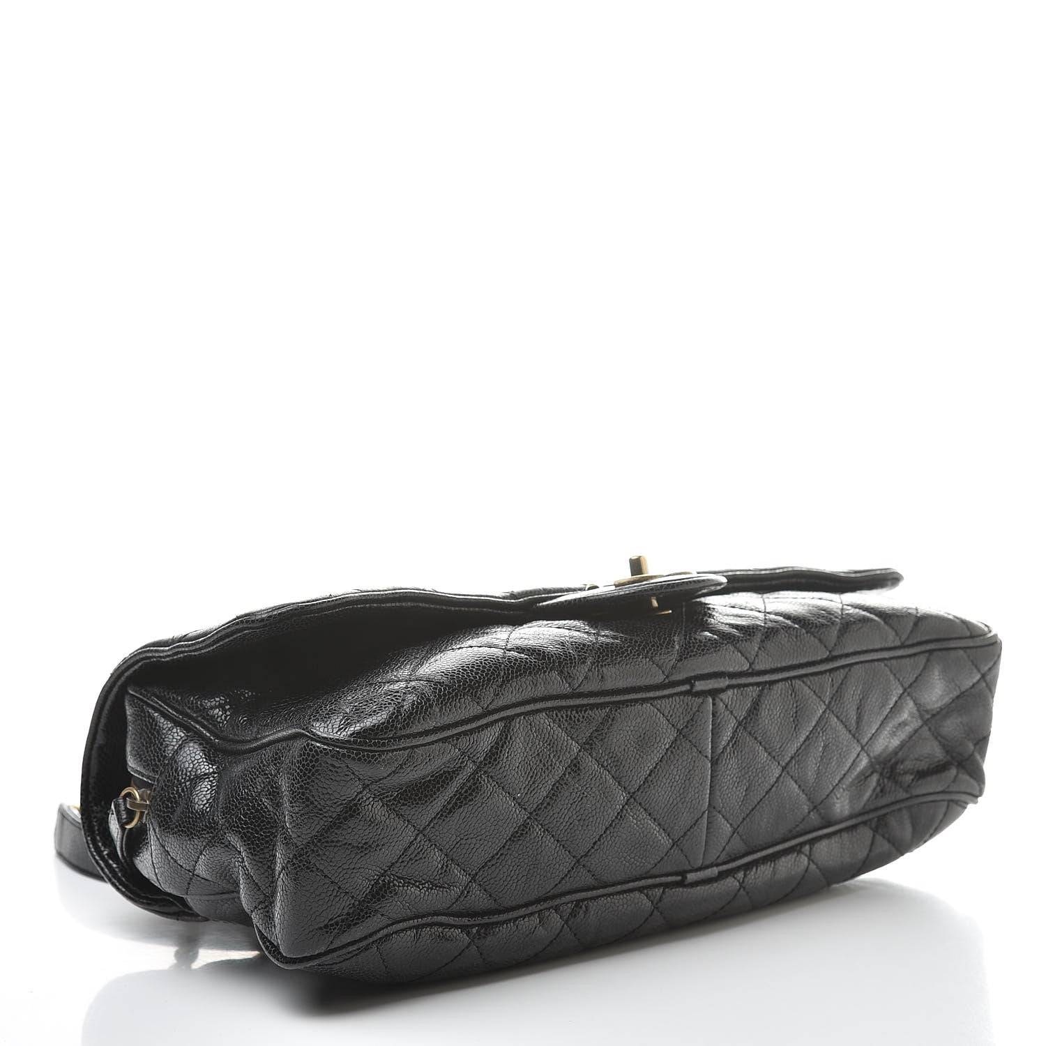 Chanel Crumpled Grained Calfskin Quilted Large Shiva Flap Black 4 of 10