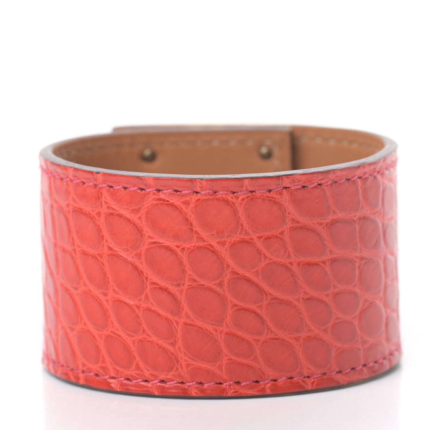 Shiny Alligator Kelly Dog Cuff Bougainvillea