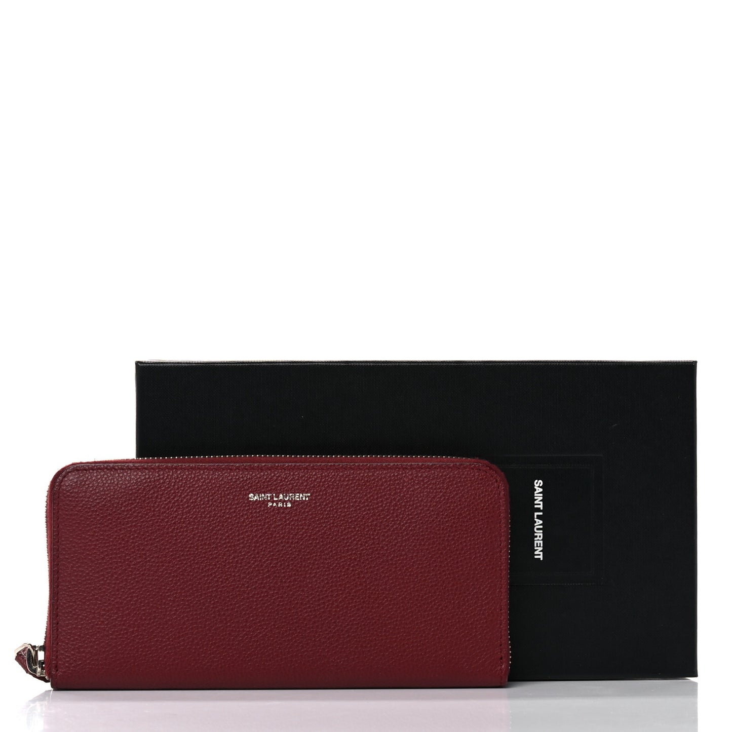 Grained Calfskin Rive Gauche Zip Around Wallet Palissandre