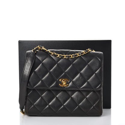 Chanel Lambskin Quilted Shoulder Flap Black 14 of 14
