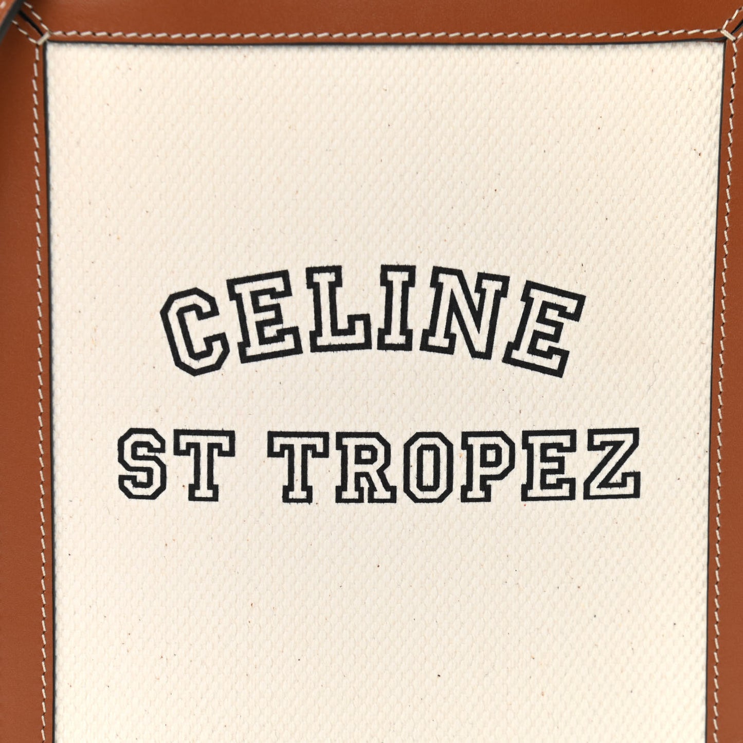 Canvas Calfskin St. Tropez Mini Vertical Cabas Natural Tan