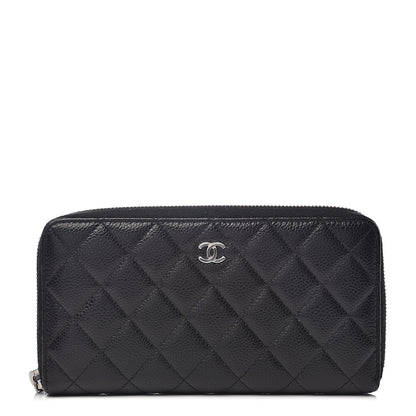 Chanel Caviar Quilted Large Gusset Zip Around Wallet Black 1 of 7