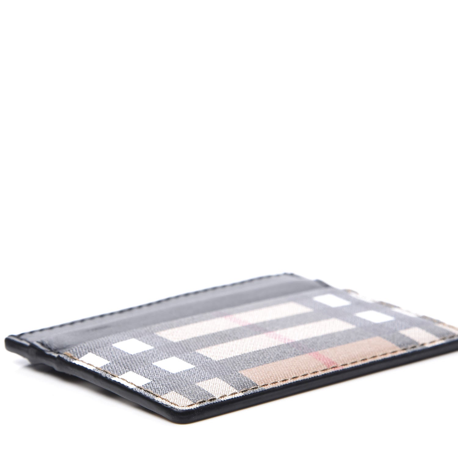 Burberry Vintage Check Calfskin Card Case Black 5 of 8