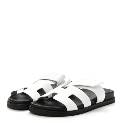 Hermes Calfskin Womens Chypre Sandals 39 White 4 of 9