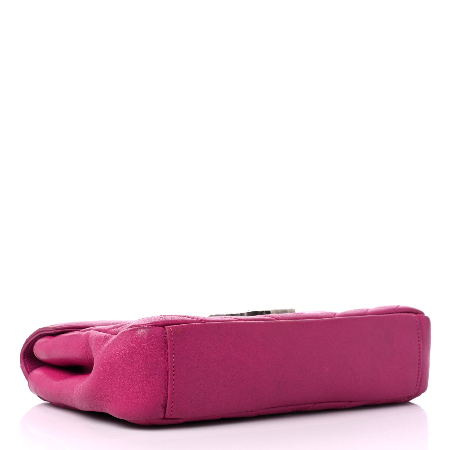 Saint Laurent Sheepskin Matelasse Chevron Medium Monogram Chain Bag Electric Pink 4 of 16