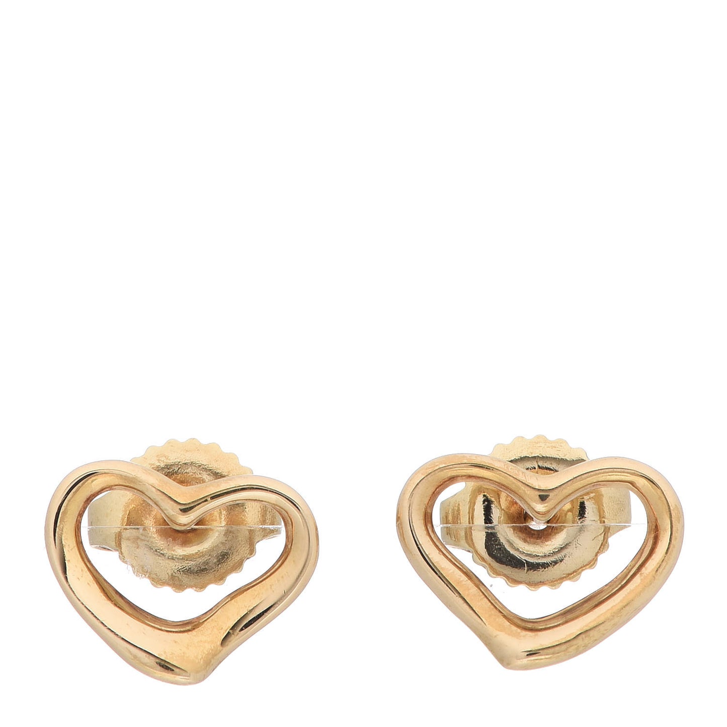 18K Yellow Gold 11mm Elsa Peretti Open Heart Earrings