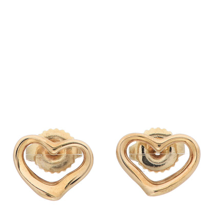 Tiffany 18K Yellow Gold 11mm Elsa Peretti Open Heart Earrings 1 of 4