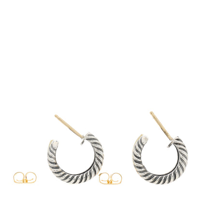 David Yurman Sterling Silver 14K Yellow Gold 16mm Cable Classics Hoop Earrings 3 of 6