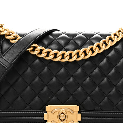 Chanel Lambskin Quilted Medium Boy Flap Black 8 of 11