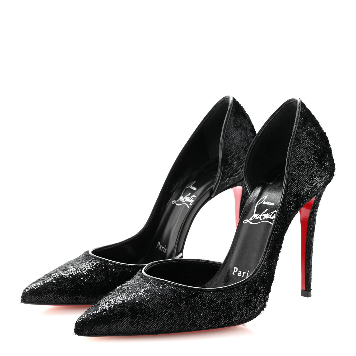 Christian Louboutin Velvet Papillon Iriza 100 Pumps 36 Black 4 of 9