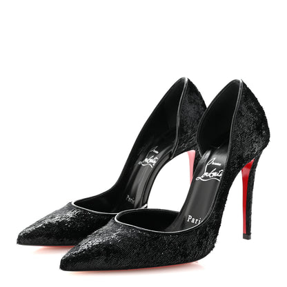 Christian Louboutin Velvet Papillon Iriza 100 Pumps 36 Black 4 of 9